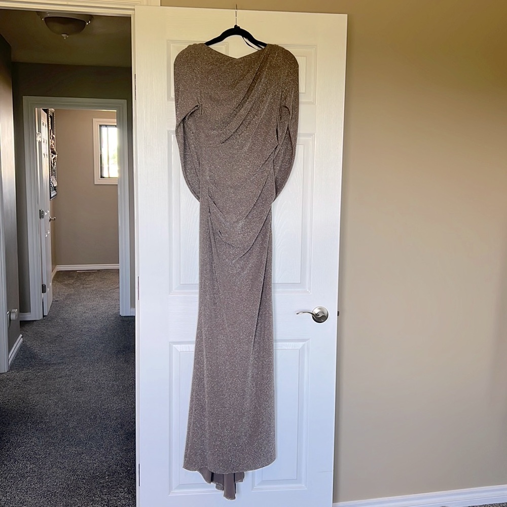 Grey sequenced evening dress